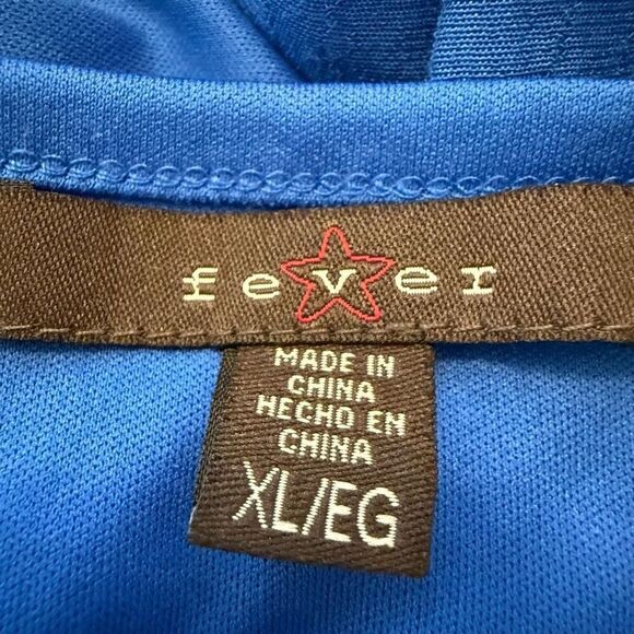 Fever Royal Blue Sleeveless Button Down Top w/Tank Sz XL, Casual, Summer, Travel - Picture 5 of 12